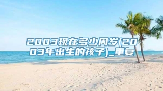 2003现在多少周岁(2003年出生的孩子)_重复
