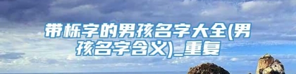 带栎字的男孩名字大全(男孩名字含义)_重复