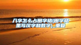 八字怎么占田字格(田字格里写汉字和数字)_重复