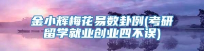 金小辉梅花易数卦例(考研留学就业创业四不误)
