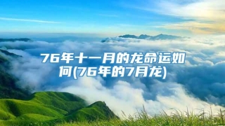 76年十一月的龙命运如何(76年的7月龙)