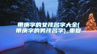 带庚字的女孩名字大全(带庚字的男孩名字)_重复