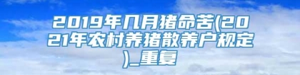 2019年几月猪命苦(2021年农村养猪散养户规定)_重复