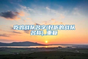 吃鸡战队名字(好听的战队名称)_重复