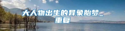 大人物出生的异象胎梦_重复