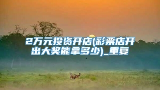 2万元投资开店(彩票店开出大奖能拿多少)_重复