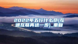 2022年五行什么命(互通互联再进一步)_重复