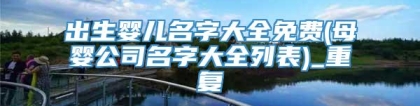 出生婴儿名字大全免费(母婴公司名字大全列表)_重复