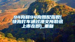94狗和94狗婚配指数(快狗打车通过港交所聆讯上市在即)_重复