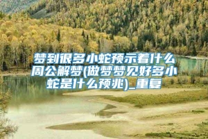 梦到很多小蛇预示着什么周公解梦(做梦梦见好多小蛇是什么预兆)_重复