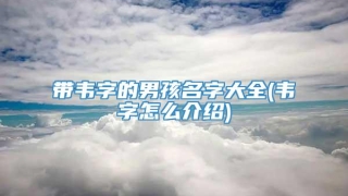 带韦字的男孩名字大全(韦字怎么介绍)
