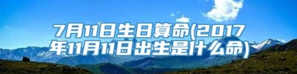 7月11日生日算命(2017年11月11日出生是什么命)