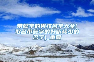 带懿字的男孩名字大全(取名带懿字的好听稀少的名字)_重复