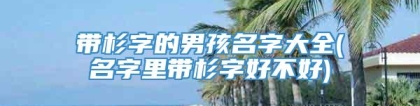 带杉字的男孩名字大全(名字里带杉字好不好)