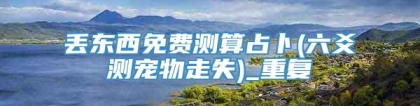 丢东西免费测算占卜(六爻测宠物走失)_重复
