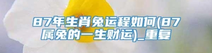 87年生肖兔运程如何(87属兔的一生财运)_重复