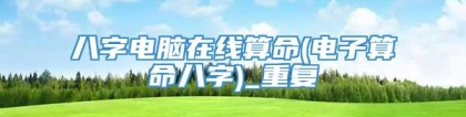 八字电脑在线算命(电子算命八字)_重复