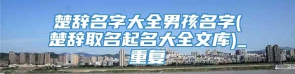 楚辞名字大全男孩名字(楚辞取名起名大全文库)_重复