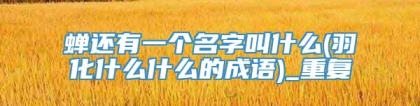蝉还有一个名字叫什么(羽化什么什么的成语)_重复