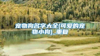 宠物狗名字大全(可爱的宠物小狗)_重复