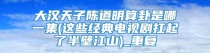 大汉天子陈道明算卦是哪一集(这些经典电视剧扛起了半壁江山)_重复