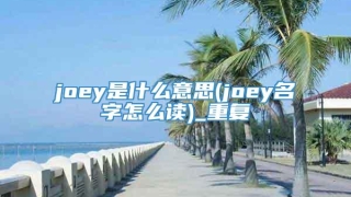 joey是什么意思(joey名字怎么读)_重复