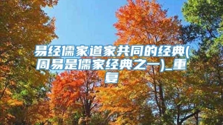 易经儒家道家共同的经典(周易是儒家经典之一)_重复
