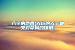 八字的命局(大运的天干地支对命局的作用)