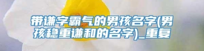 带谦字霸气的男孩名字(男孩稳重谦和的名字)_重复