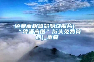 免费面相算命测试照片(“聋哑高僧”街头免费算命)_重复