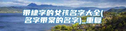 带棣字的女孩名字大全(名字带棠的名字)_重复