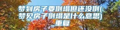 梦到房子要倒塌但还没倒(梦见房子倒塌是什么意思)_重复