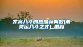 才高八斗的意思和典故(谢灵运八斗之才)_重复