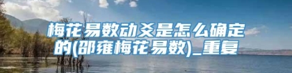 梅花易数动爻是怎么确定的(邵雍梅花易数)_重复