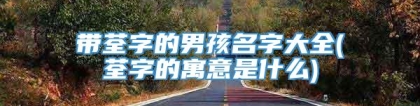 带荃字的男孩名字大全(荃字的寓意是什么)
