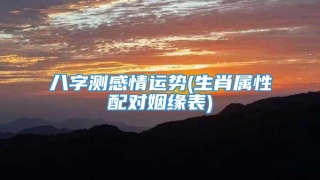 八字测感情运势(生肖属性配对姻缘表)