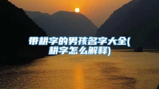 带耕字的男孩名字大全(耕字怎么解释)