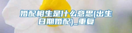 婚配相生是什么意思(出生日期婚配)_重复