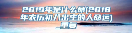 2019年是什么命(2018年农历初八出生的人命运)_重复
