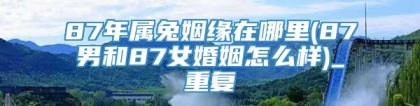 87年属兔姻缘在哪里(87男和87女婚姻怎么样)_重复