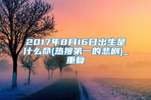 2017年8月16日出生是什么命(热搜第一的悲剧)_重复