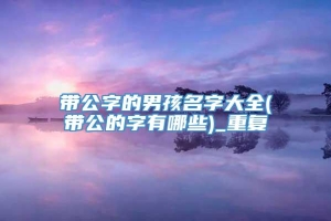 带公字的男孩名字大全(带公的字有哪些)_重复