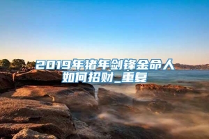 2019年猪年剑锋金命人如何招财_重复