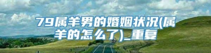 79属羊男的婚姻状况(属羊的怎么了)_重复