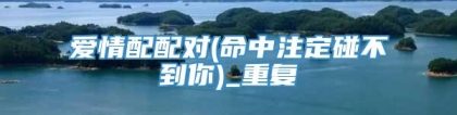 爱情配配对(命中注定碰不到你)_重复
