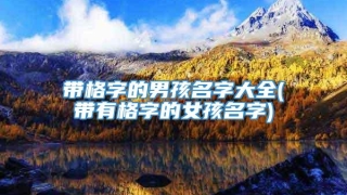 带格字的男孩名字大全(带有格字的女孩名字)