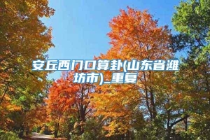 安丘西门口算卦(山东省潍坊市)_重复