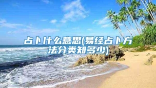 占卜什么意思(易经占卜方法分类知多少)