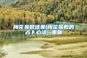 梅花易数读象(梅花易数的占卜心法)_重复