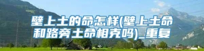 壁上土的命怎样(壁上土命和路旁土命相克吗)_重复